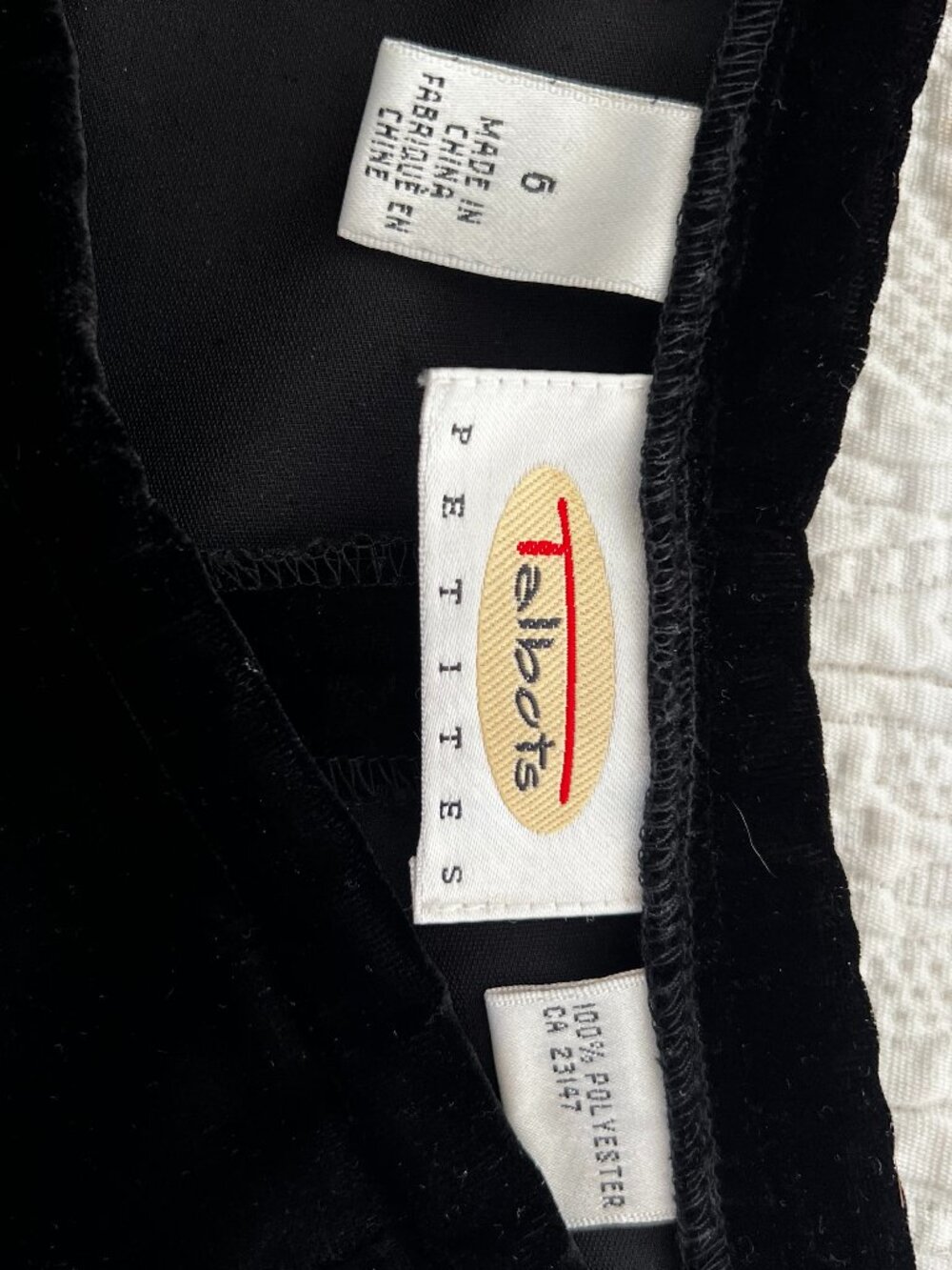 Talbots Petites Black Velvet Straight Leg Pants Size 6P